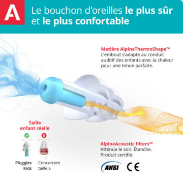 Alpine Bouchons d'oreille Pluggies Kids 1 paire