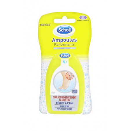Scholl Ampoules Pansements Double Protection Grand Format 5 Pansements