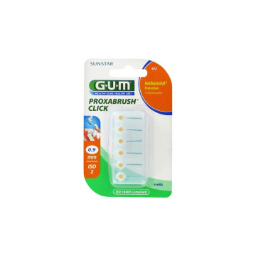 GUM Brossettes Interdentaires Click 0.9mm 6 recharges