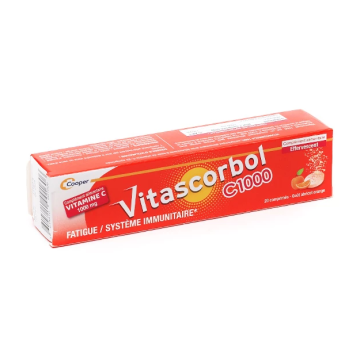 Vitascorbol Vitamine C 1000 mg 20 comprimés effervescents