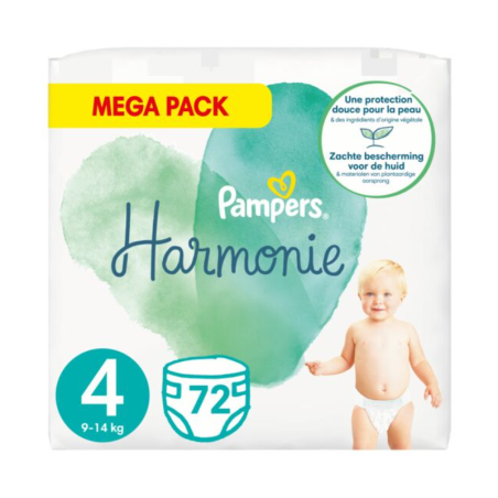 Pampers Harmonie Taille 4 9-14kg 72 couches