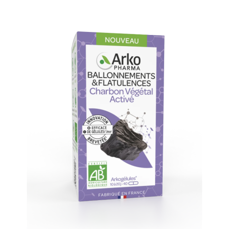 Arkogélules Charbon Végétal Activé BIO 40 gélules