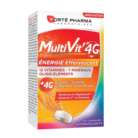 Forté Pharma Multivit' 4G Energie effervescent 30 comprimés