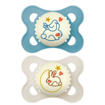 MAM Sucettes 2-6 mois Silicone Nuit lot de 2