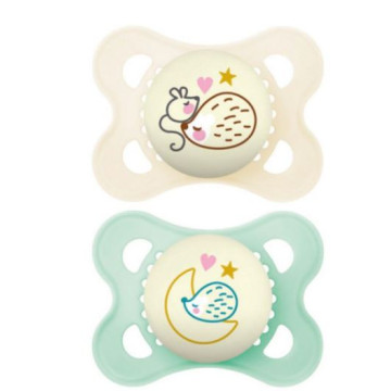 MAM Sucettes 2-6 mois Silicone Nuit lot de 2