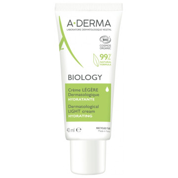 A-Derma Biology Crème Légère Dermatologique Hydratante 40ml