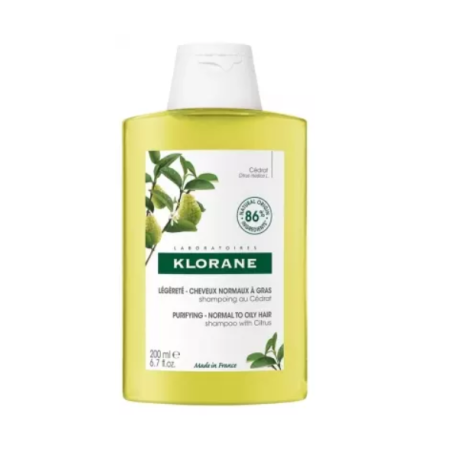 Klorane Shampoing Cheveux Normaux à Gras au Cédrat 200ml