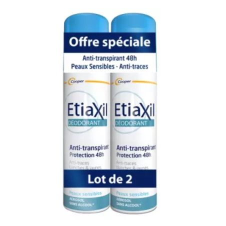 Etiaxil Déodorant Anti-Transpirant Protection 48H Aérosol 2x150ml