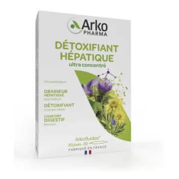 Arkopharma Arkofluides Détoxifiant Hépatique 20 Ampoules