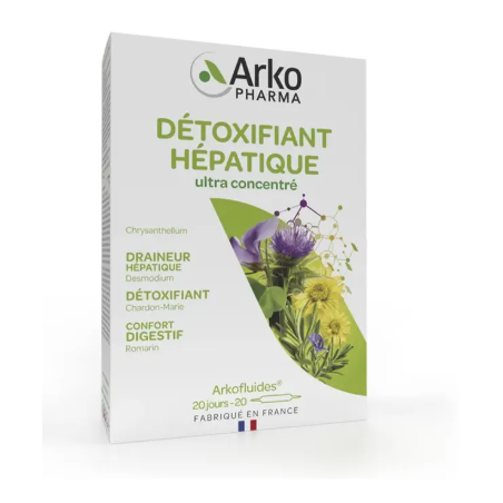 Arkopharma Arkofluides Détoxifiant Hépatique 20 Ampoules
