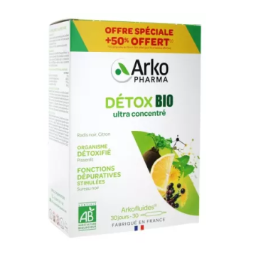 Arkopharma Arkofluides Détox Bio 20 ampoules + 10 ampoules Offertes