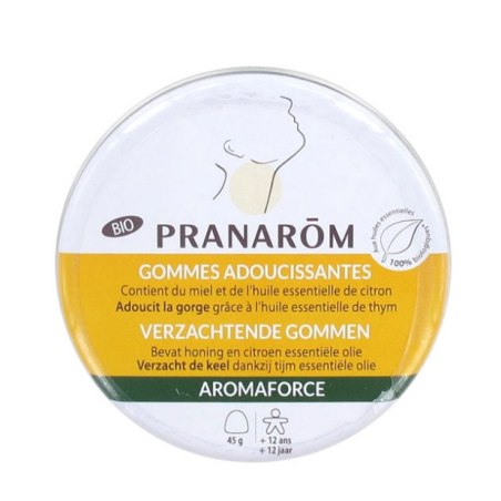 Pranarōm Aromaforce Gommes Adoucissantes Miel/Citron Bio 45g