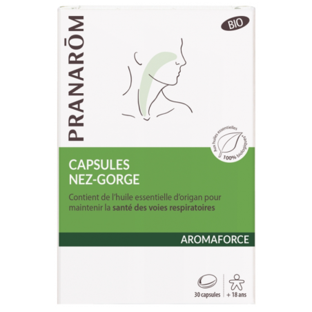 Pranarōm Aromaforce Capsules Nez-Gorge Bio 30 capsules