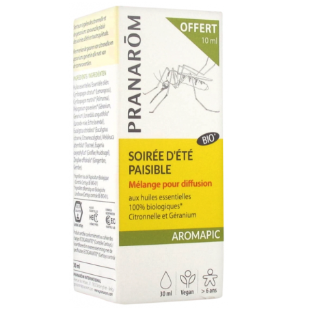 Pranarōm Aromapic Soirée d'Été Paisible Mélange pour Diffusion  20ml + 10ml Offert