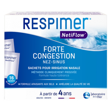 Respimer NetiFlow Forte Congestion pour Irrigation Nasale 16 Sachets