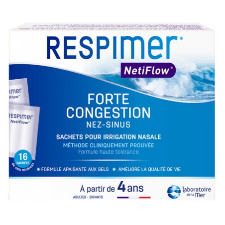 Respimer NetiFlow Forte Congestion pour Irrigation Nasale 16 Sachets