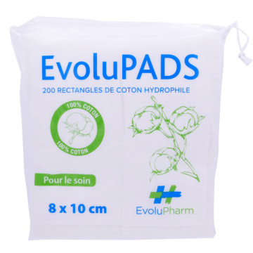 Evolupads Coton hydrophile Bio 180 rectangles