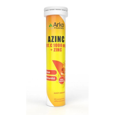 Arkopharma Azinc Vit C 1000mg + Zinc 20 comprimés effervescents