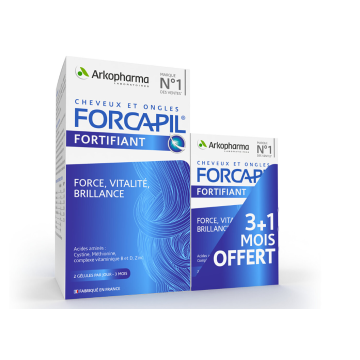 Forcapil Cheveux et Ongles Anti-Chute 180 gélules+60 gélules