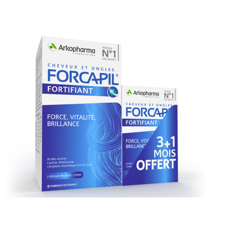 Forcapil Cheveux et Ongles Anti-Chute 180 gélules+60 gélules