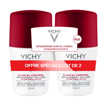 Vichy Déodorant 96H Clinical Control Roll-On 2x50ml