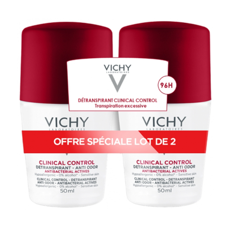 Vichy Déodorant 96H Clinical Control Roll-On 2x50ml