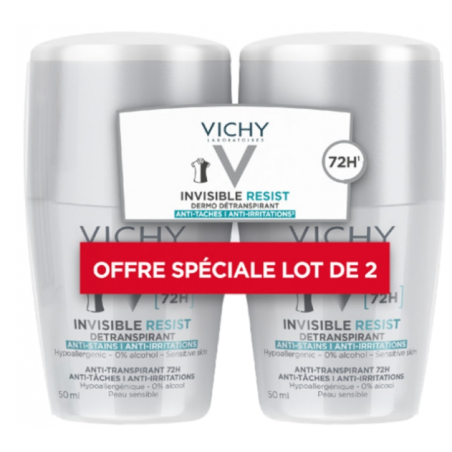 Vichy Déodorant Invisible Resist 72H Roll-On 2x50ml