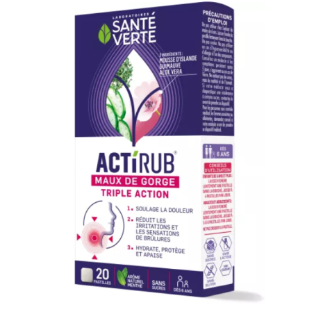 Santé Verte ActiRub Maux de Gorge 20 pastilles