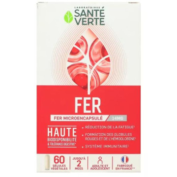 Santé Verte Fer 14mg 60 gélules