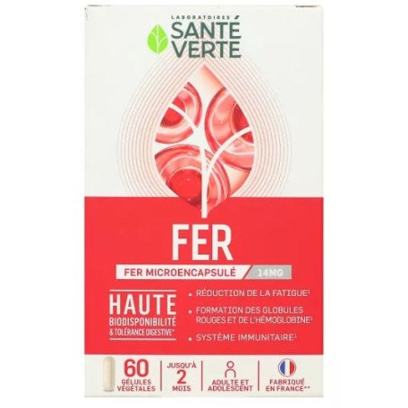 Santé Verte Fer 14mg 60 gélules