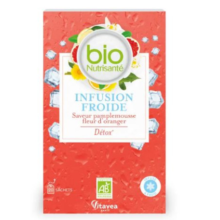 Bio Nutrisanté Infusion Froide Pamplemousse Fleur d'Oranger 20 sachets