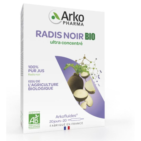 Arkofluides Radis Noir BIO 20 ampoules