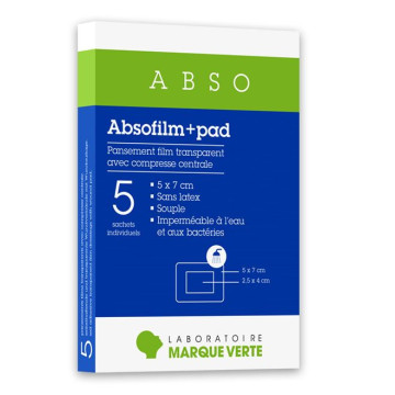 Abso Pansements Film Absofilm+Pad 5x7cm 5 pansements