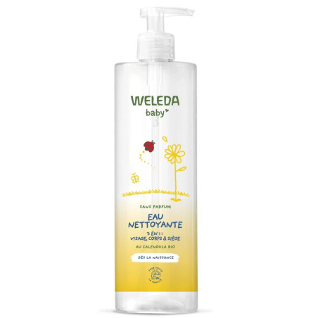 Weleda Baby Eau Nettoyante 3en1 Sans Parfum 400ml