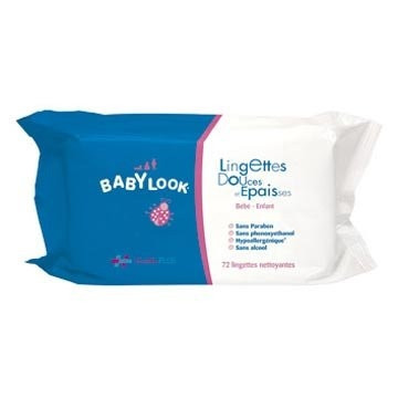Babylook Lingettes Nettoyantes Douces et Epaisses 72 lingettes